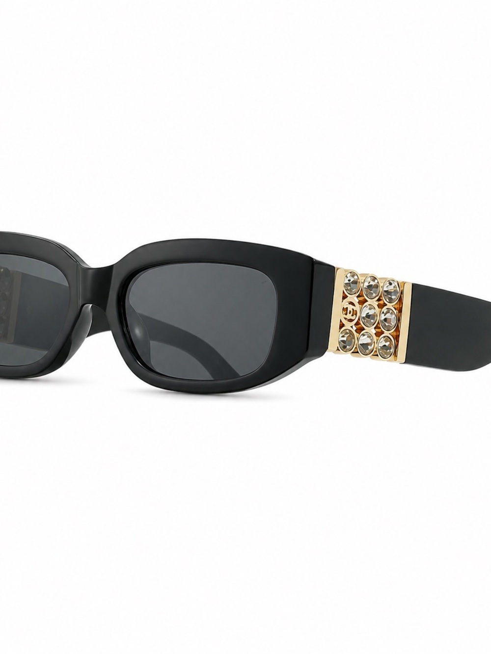 Black Crystal-Accent Sunglasses